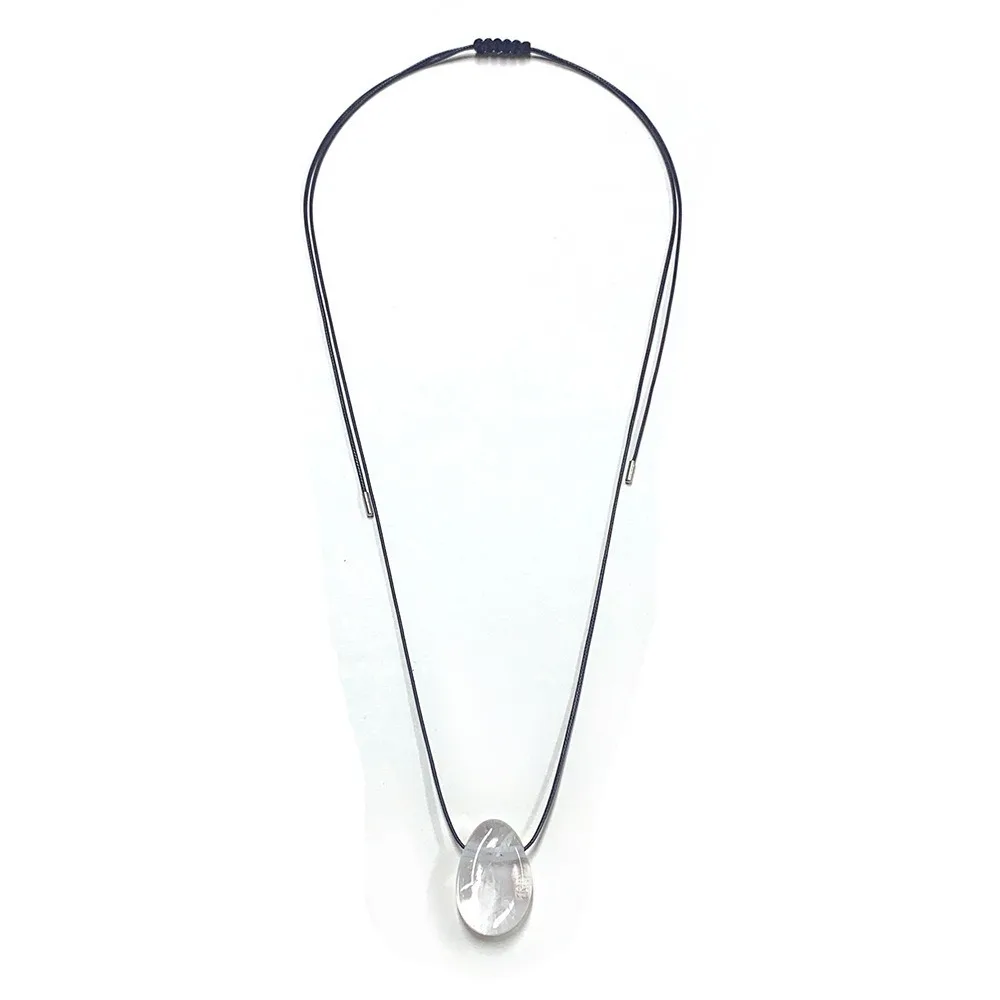 Fashion Accessory Stone Stone Pendant Necklace Black Rope Adjustable Sweater Chain Ins Fashion Necklaces