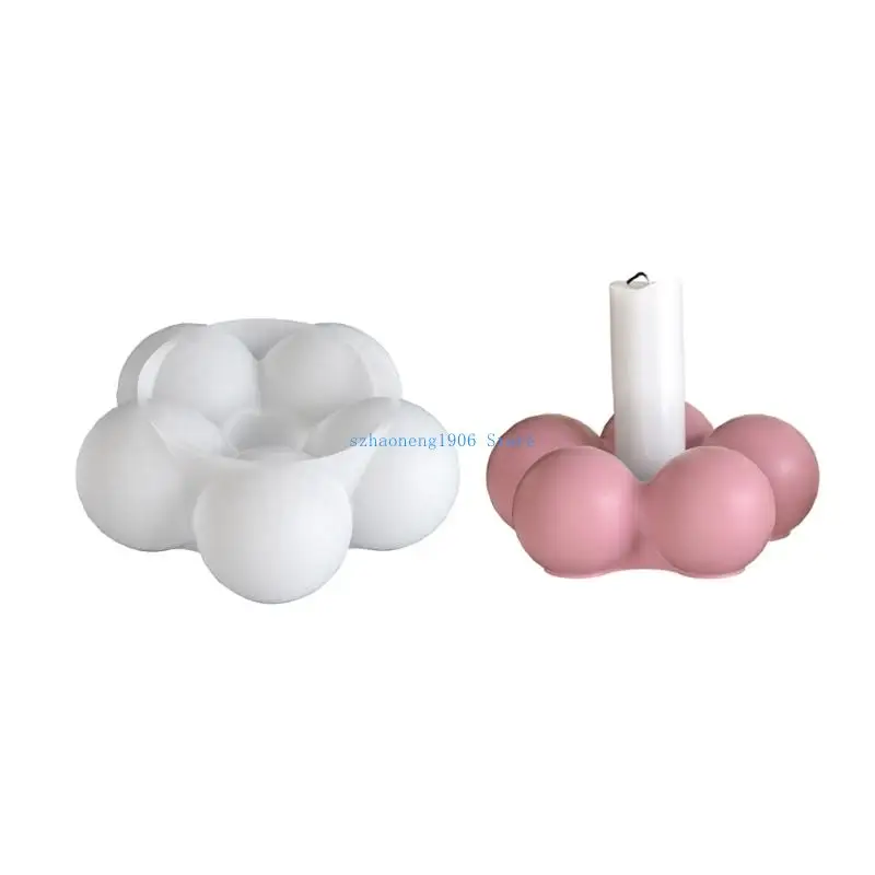 

85LF Easy Release Silicone Mold for Crafting Holder Flower Shaped Gypsum Candlestick Base Mold Jewelry Making Tool