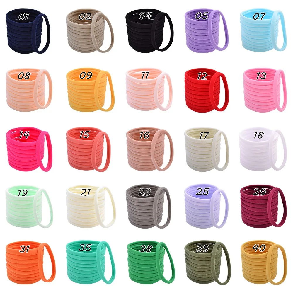 50-delige zachte rekbare doe-het-zelf nylon hoofdbanden haarbanden strikken doe-het-zelf accessoire voor pasgeboren babymeisjes