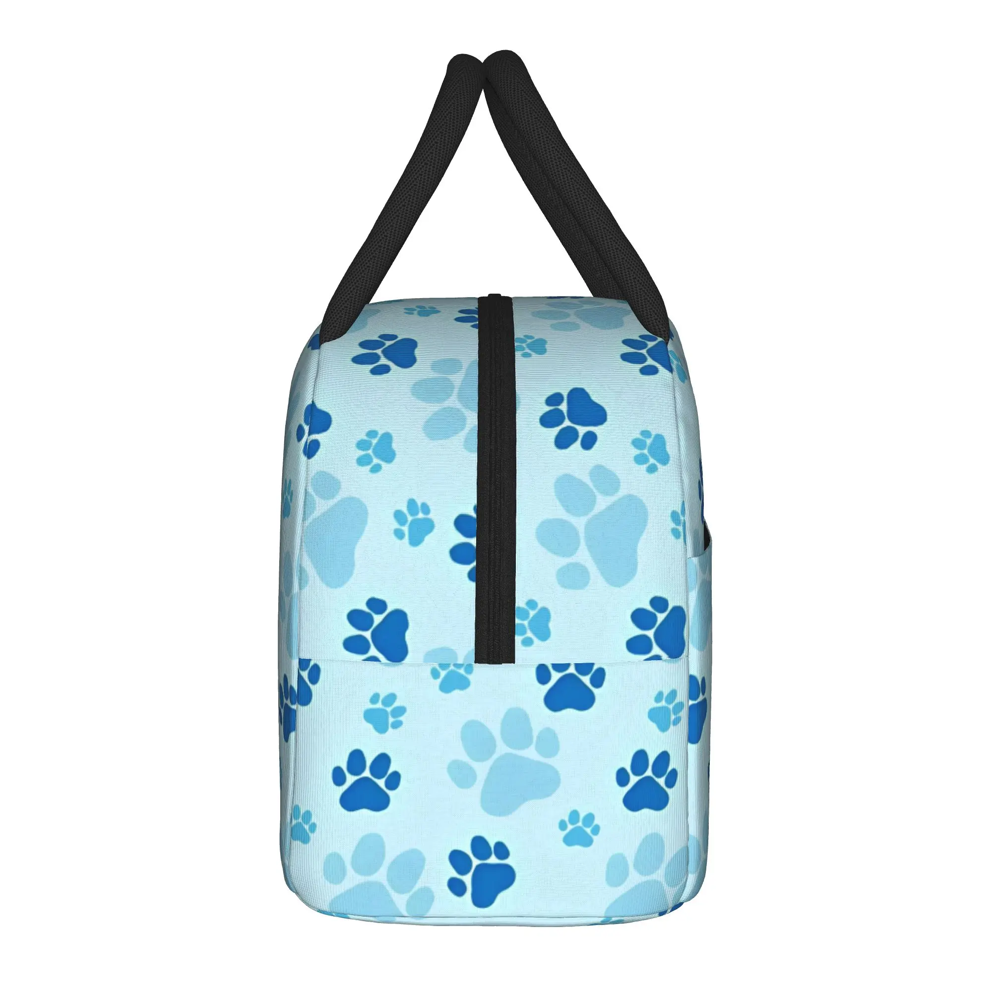 Blue Dog Footprint Insulated Lunch Bags High Capacity Cartoon  Meal Container Cooler Bag Lunch Box Tote Work  Travel Bento Pouch