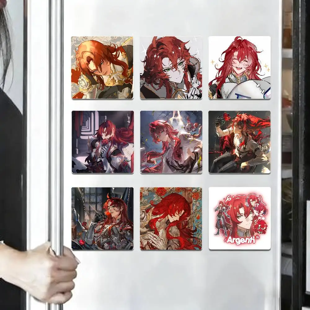 H-Honkai Star Rail Brooches Argenti Refrigerator Magnet Square Stickers - Can Be Used To Personalize Home Decoration