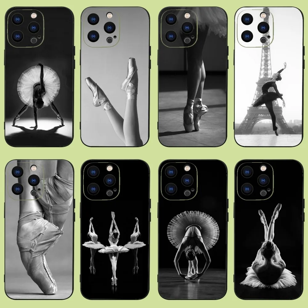 Ballerina Ballet Dancing Phone Case For iPhone 15,14,13,12,11 Plus,Pro,Max,XR,XS,X,7,8 Plus,SE,Mini Silicone Soft