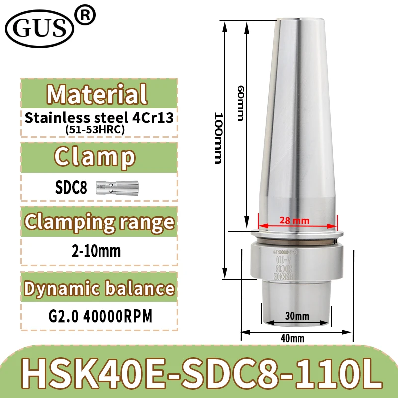 プルツールホルダー、リアドローディーホール加工ツール、高精度CNC旋盤、hsk25e hsk32e hsk40e、sdc6、sdc8