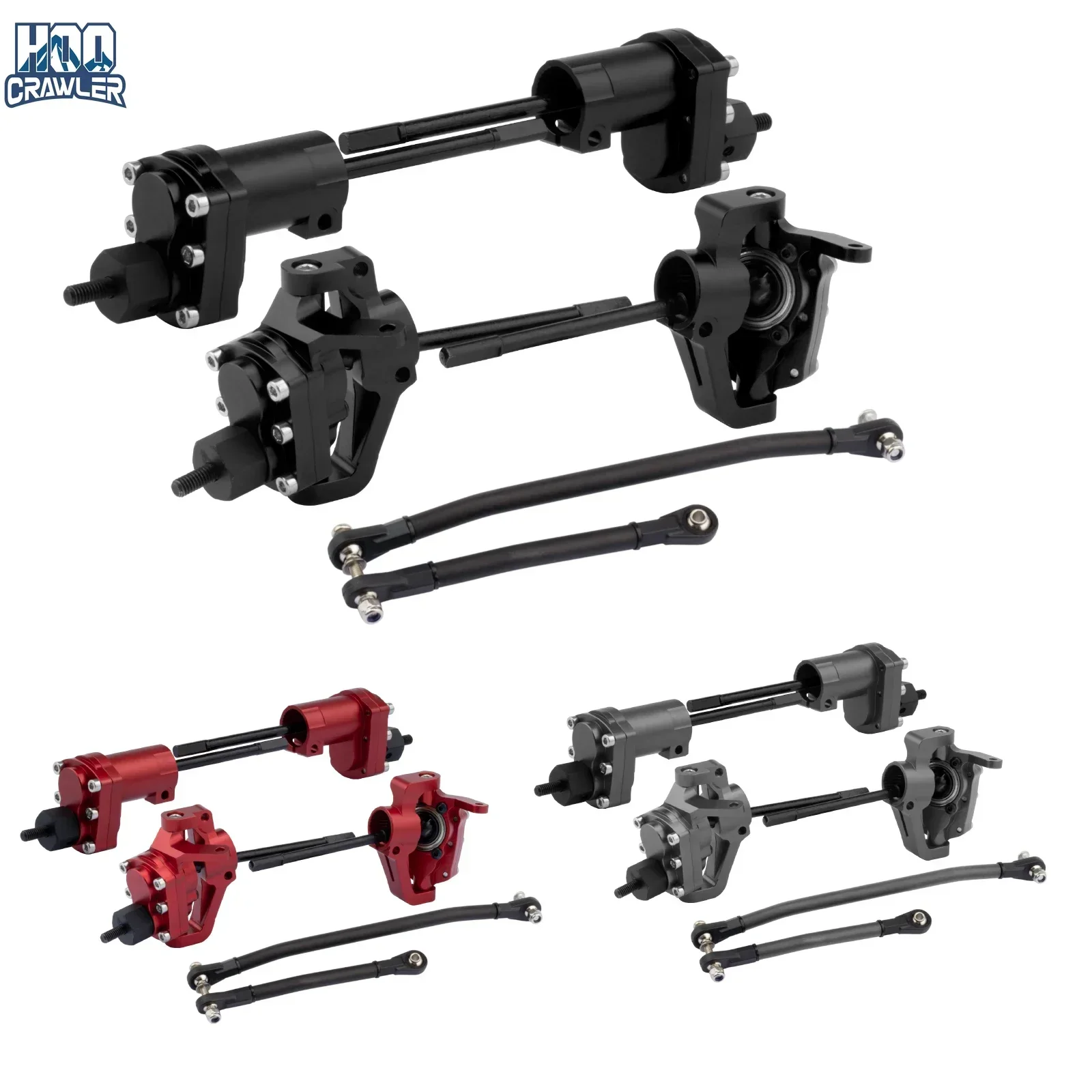 1/10 RC Crawler Axial SCX10 II 90046 90047 AR44 Axle SCX10 Alloy Portal Front Rear Axles with Steering Link Upgrade Parts