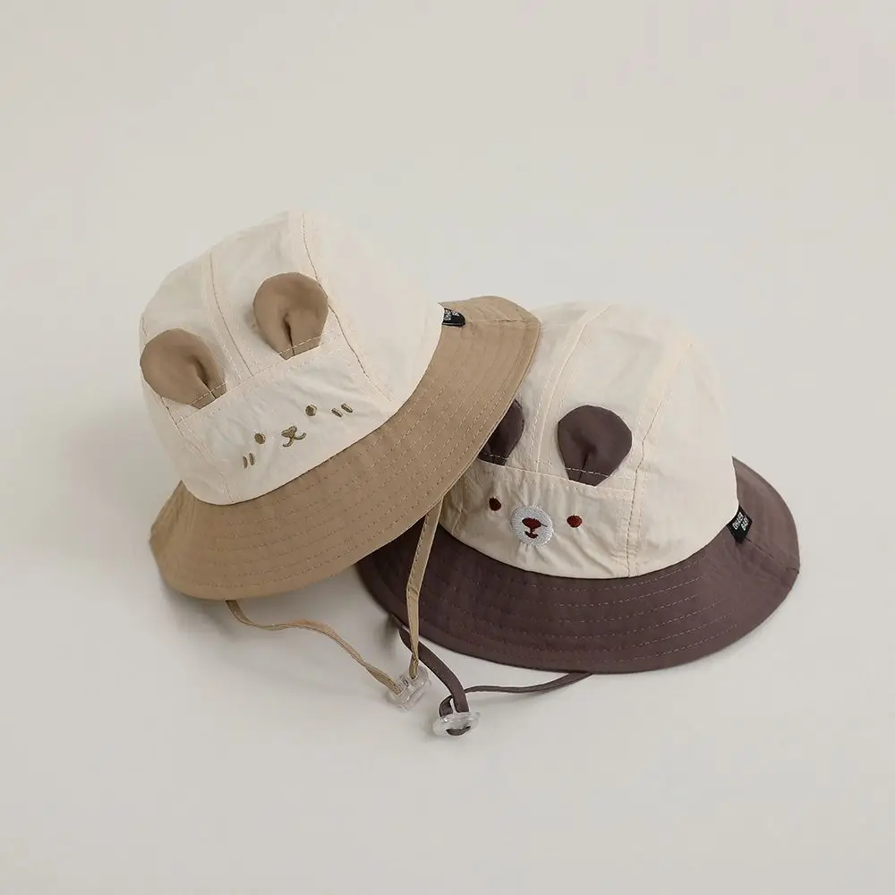 Fashion Cute Ear Baby Bucket Cap Quick Dry Thin Boys Girls Sunhat Summer Cartoon Animal Fisherman Caps Kids