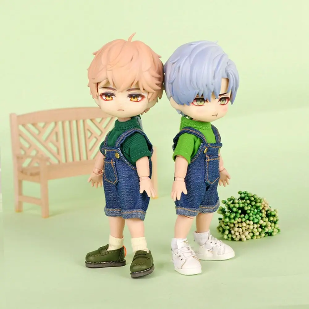 Hochwertige handgemachte Puppe T-Shirt Overalls DIY süße Puppen Hosen Mode DIY Puppenkleidung für 1/11 OB11 Puppen/für 1/12 BJD Puppen