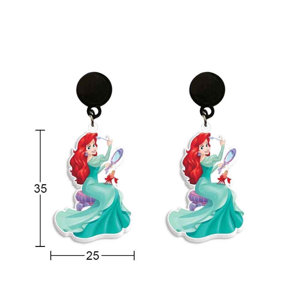 New The Little Mermaid Disney Princess For Women Girls Beautiful Jewelry Special Gifts Acrylic Hanging Pendants Stud Earrings