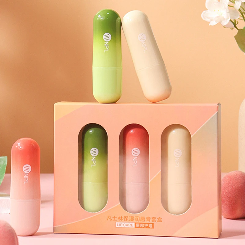 1/3pcs Fruits Lip Balm Sets Moisturizing Lip Moisturizing Nourishing Hydrating Lipstick Kits Lips Oil