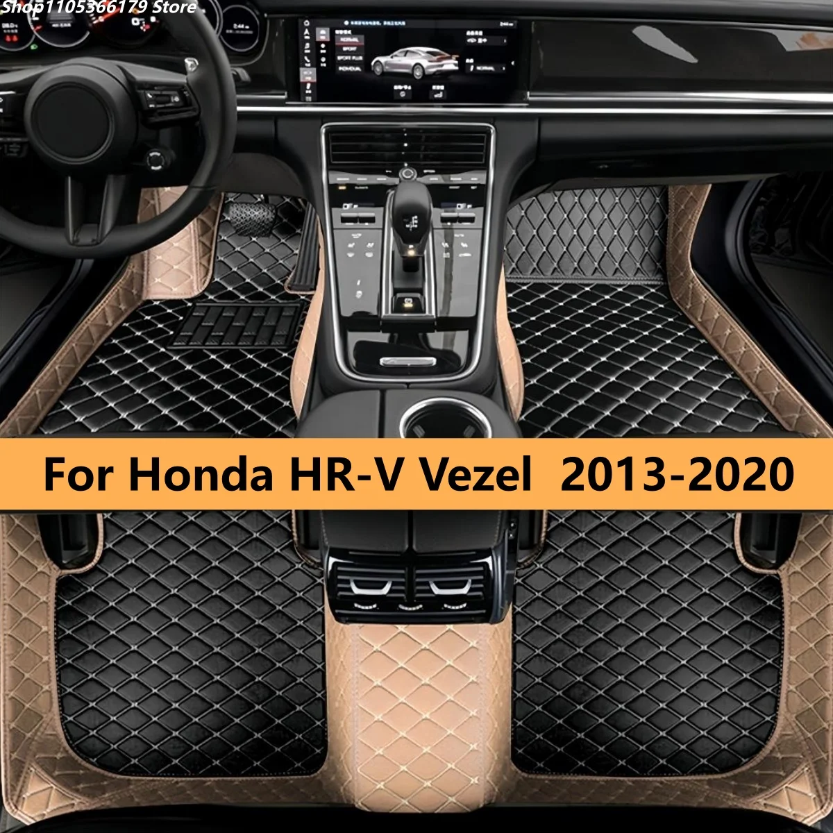

Car Floor Mats For Honda HR-V Vezel RU 2013 2014 2015 2016 2017 2018 2019 2020 Auto Foot Matts Rugs Vehicle Full Set Carpet Pads