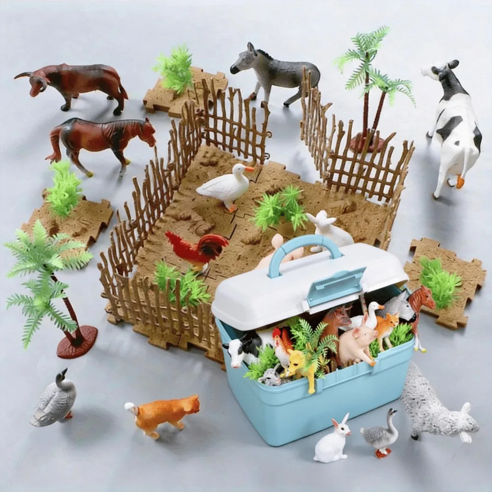 

Farm Toy with Plastic Farm Animals Figurines & Fence Farm Playset Farm Figures Birthday Gifts for Kids Boys Stocking Stuffers