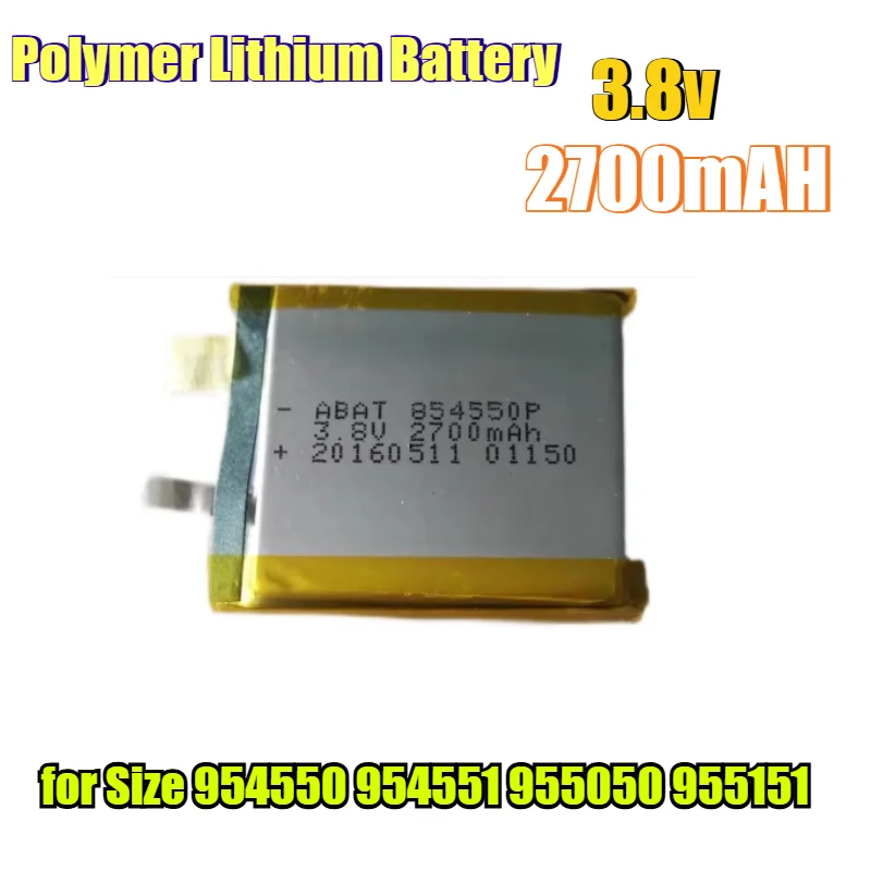 2700mAh  Polymer Lithium Battery for Size 954550 954551 955050 955151 - Rechargeable Li-ion Battery Pack for Various Devices