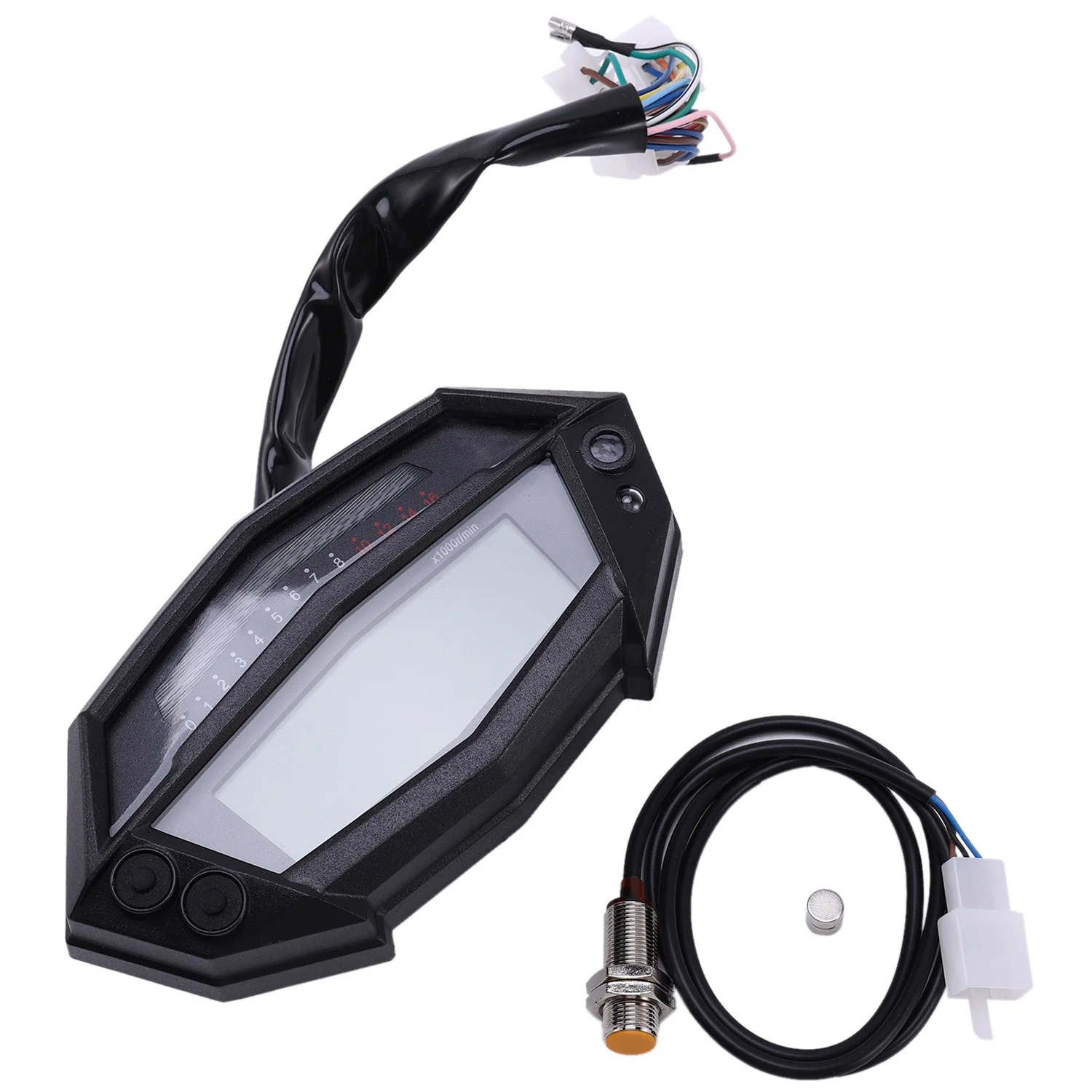 Jauge de Moto Jauge de TachymèTre LCD Couleur RéGlable avec Capteur pour Kawasaki Z1000