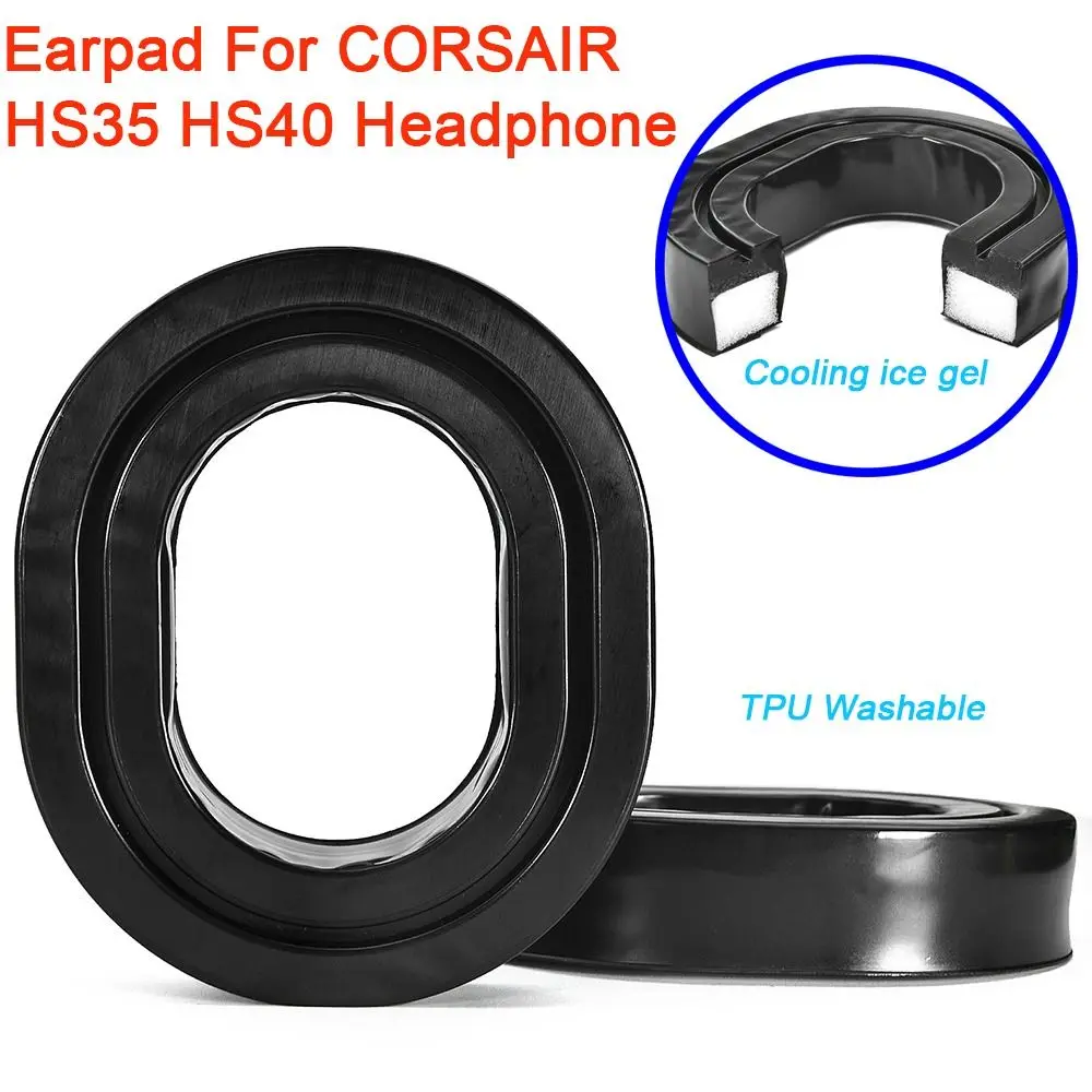 

1 Pair TPU Replacement Ear Pads Waterproof Replacement Headset Ear Caps Cooling ice gel Headset Cushion Cover