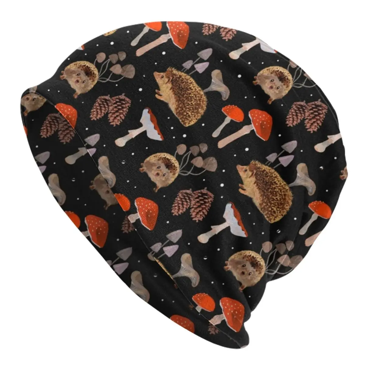 

Hedgehogs And Mushrooms Skullies Beanies Hats Cool Unisex Outdoor Caps Warm Thermal Elastic Bonnet Knit Hat