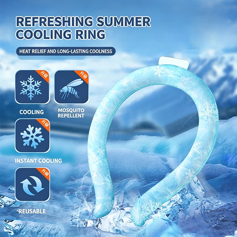PCM Cooling Neck Ring 2 Hours Cooling Time Soft TPU Neck Cooler Reusable Ice Neck Wrap for Summer Outdoor Activities Sports