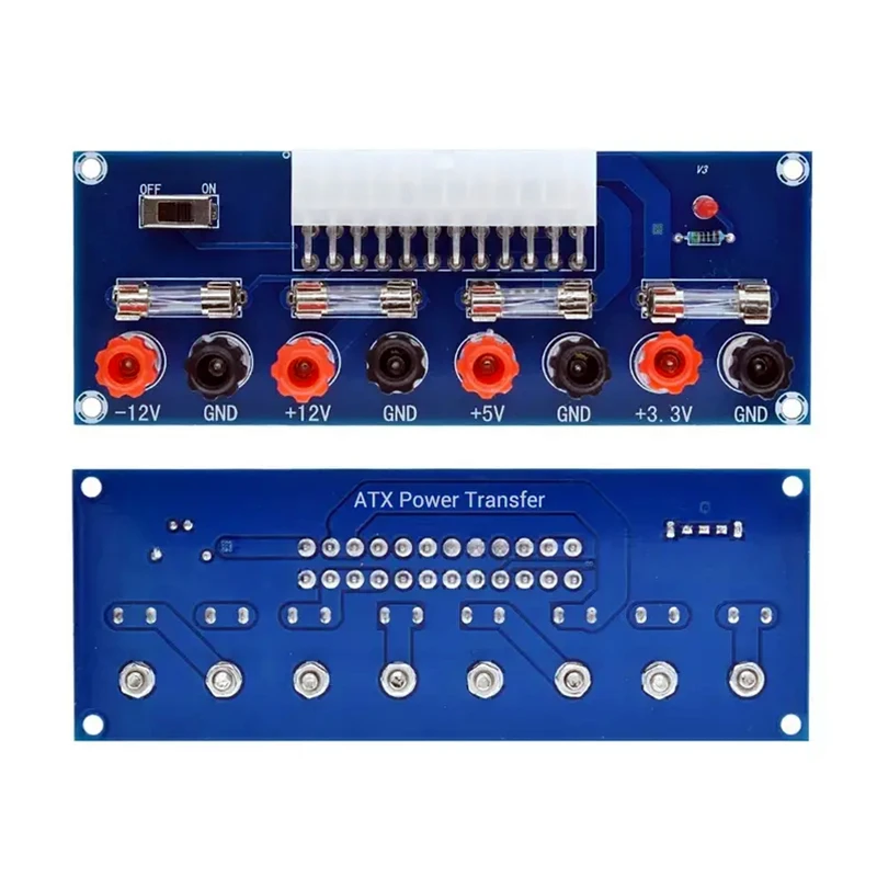 24Pin ATX PSU Power Transfer Adapter Board Power Supply Circuit Outlet Module 24Pin Output Terminal