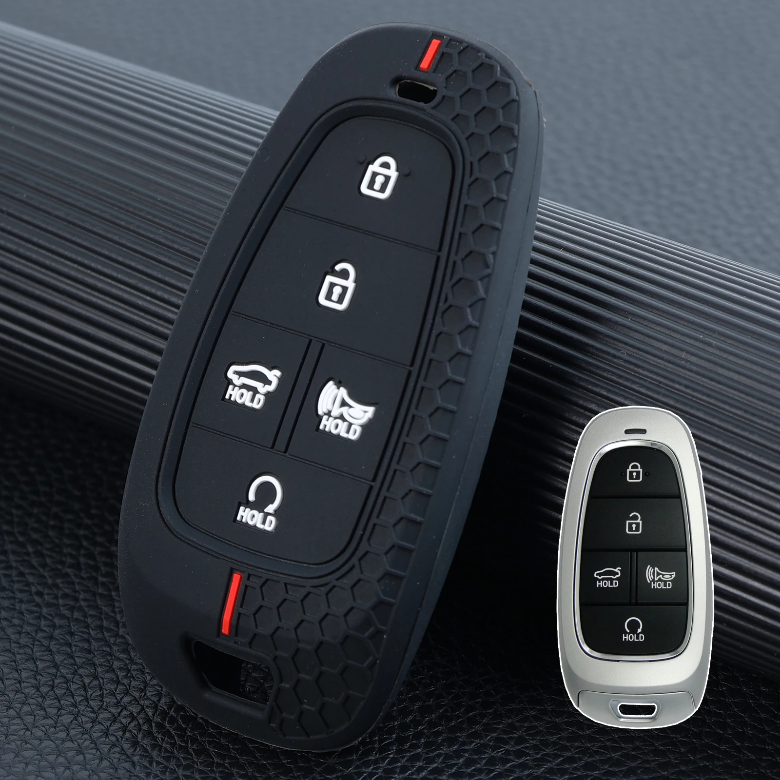 Силиконовый чехол для ключей с кольцом для Hyundai Sonata Cruz Tucson Santa Fe 2021 2020 Силиконовый чехол для ключей с кольцом для Hyundai Sonata Cruz Tucson Santa Fe 2021 2020