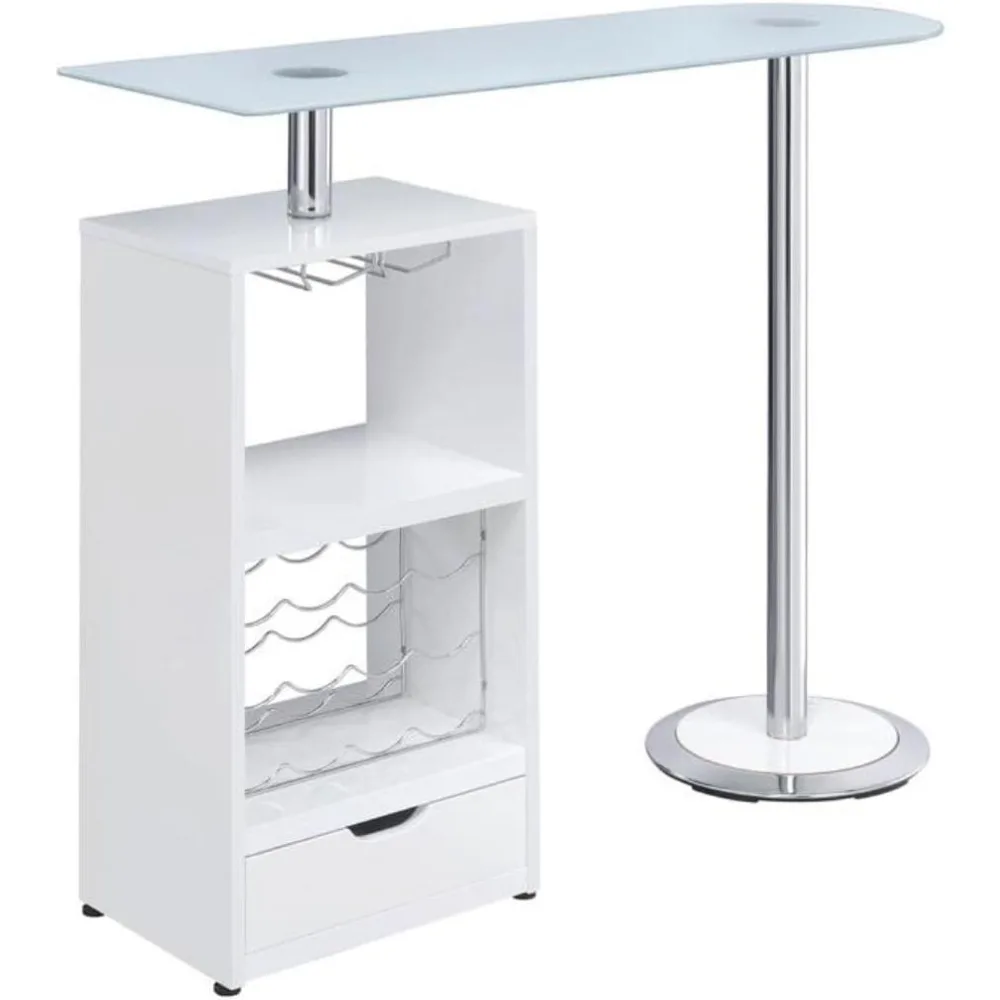 Bar Table W/Wine Storage White 120452