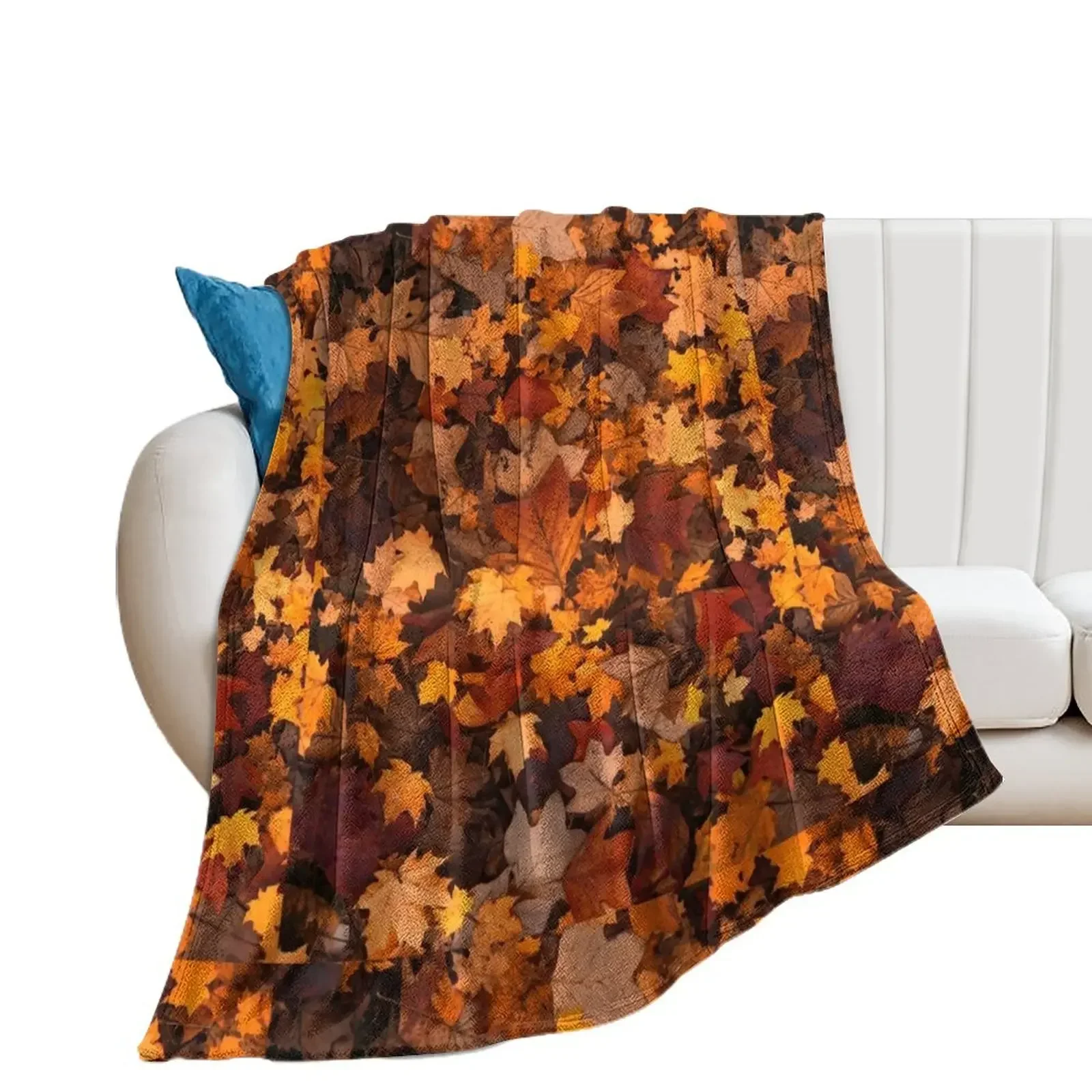 

Fall foliage in autumn brown October forest Throw Blanket manga Comforter Personalized Gift Blankets