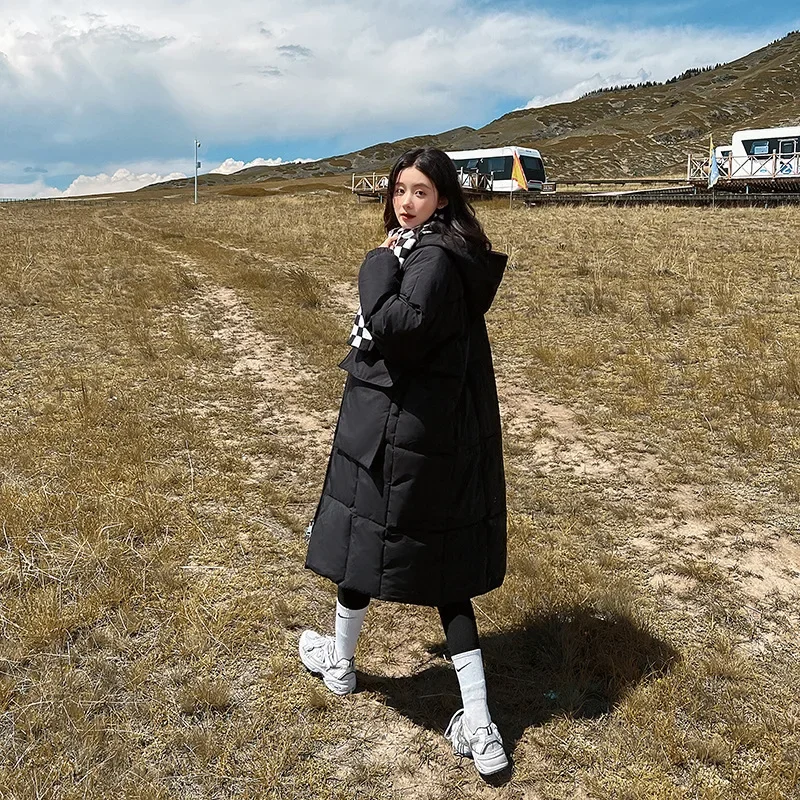 Veste épaisse en coton pour femme, manteau à manches longues, Chic, Style pain, coupe ample, mi-longue, rembourré, automne et hiver