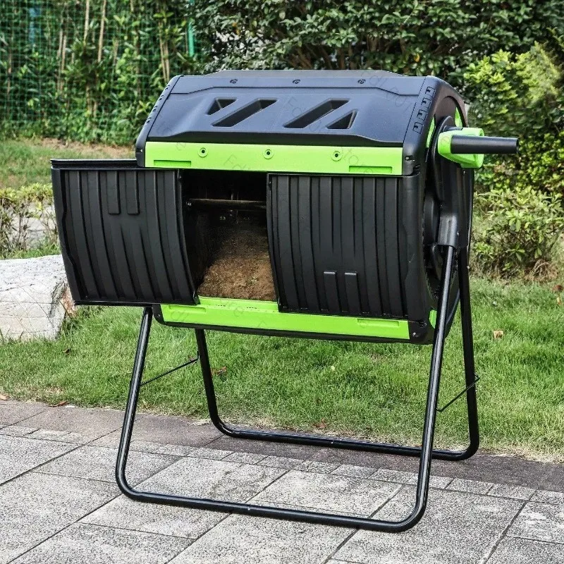 200L Rotating Compost Tumbler for Kitchen Garden Waste Outdoor Composter
