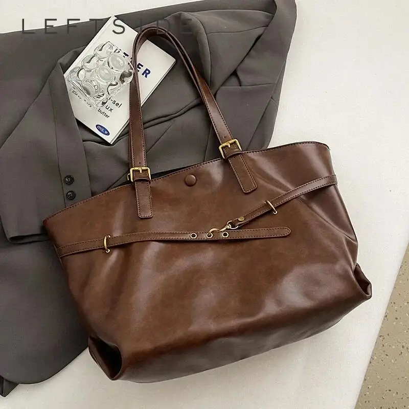 

Винтажные женские сумки на плечо большой вместимости, осень-зима 2024, новые женские сумки, роскошная большая сумка из искусственной кожи