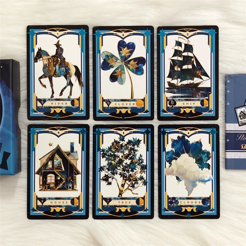 Starry Verses Lenormand Cards Rana System Oracle Deck 47Pcs English Divination Board Game for Beginners
