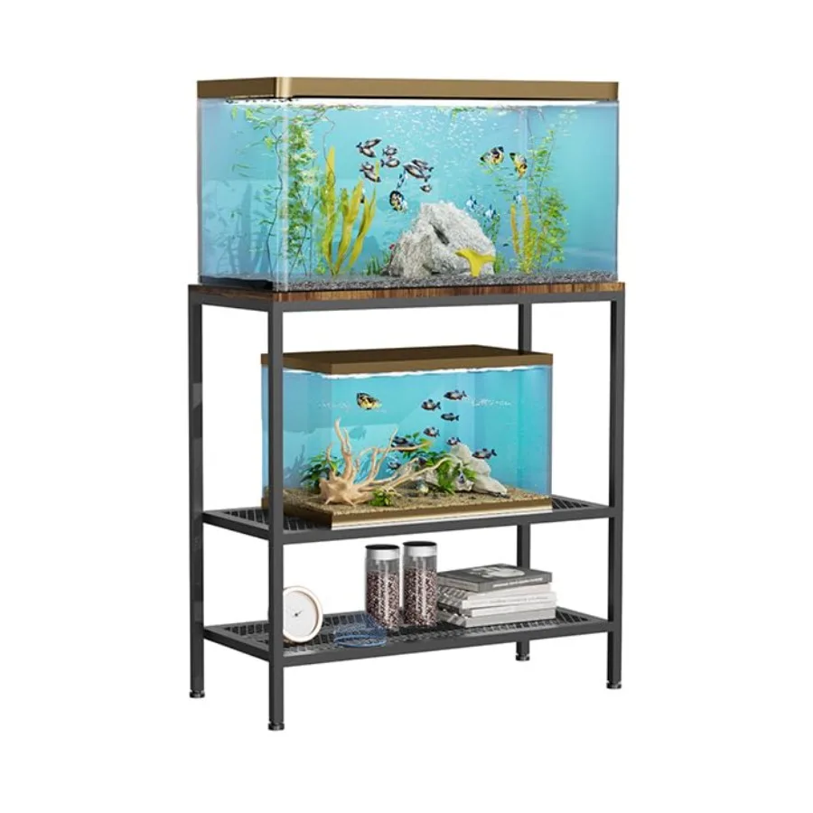 50 gallon fish tank accessories Aqua Dream Living Rectangular Aquarium with LED Light, Black gallon fish tanks Moasis 50 Gallon Aquarium Stand