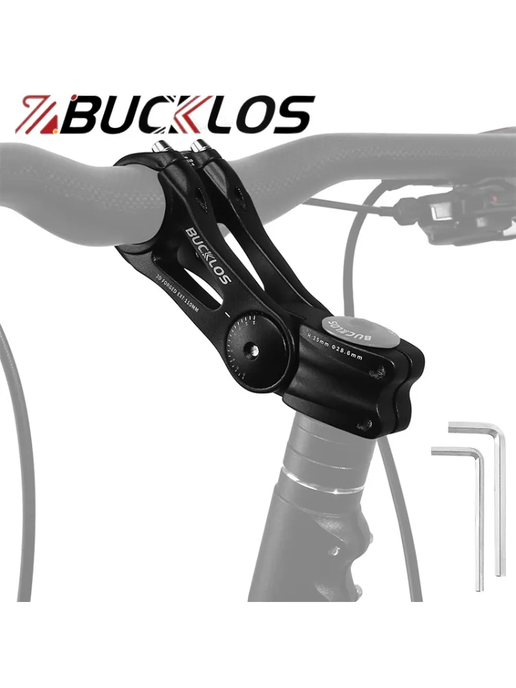 BUCKLOS MTB 핸들 바 스템, 3D 단조 알루미늄 합금, 31.8mm 자전거 핸들 바 스템 90 110 145mm ± 80 ° 조절 가능 자전거 스템 MTB 부품 