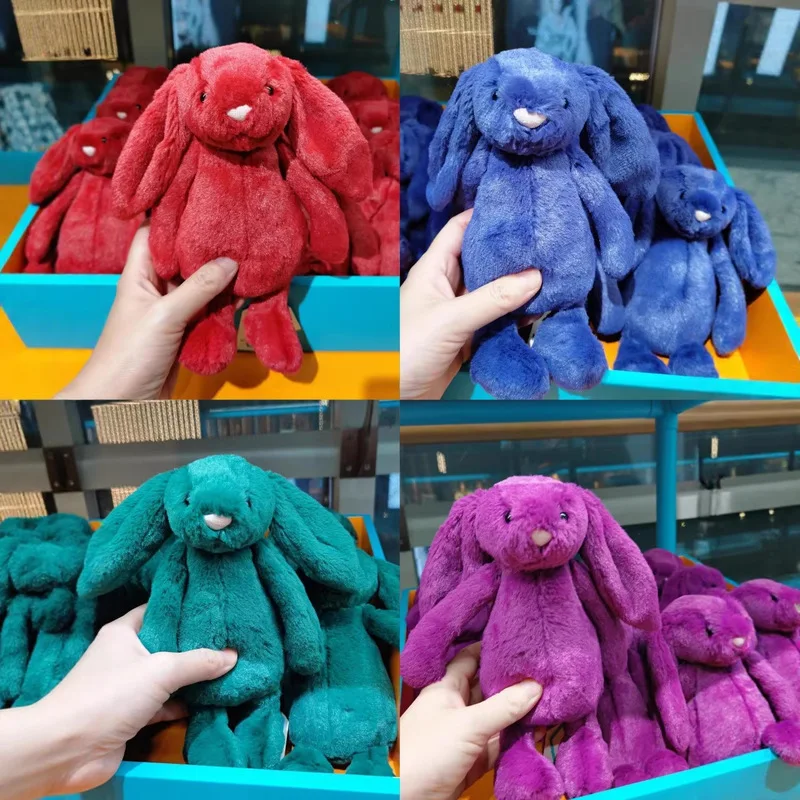 

Новая плюшевая кукла-кролик Snow Rabbit с драгоценными камнями, цвета землянично-зеленый, синий, красный, коллекционная мягкая игрушка Bonnie Rabbit