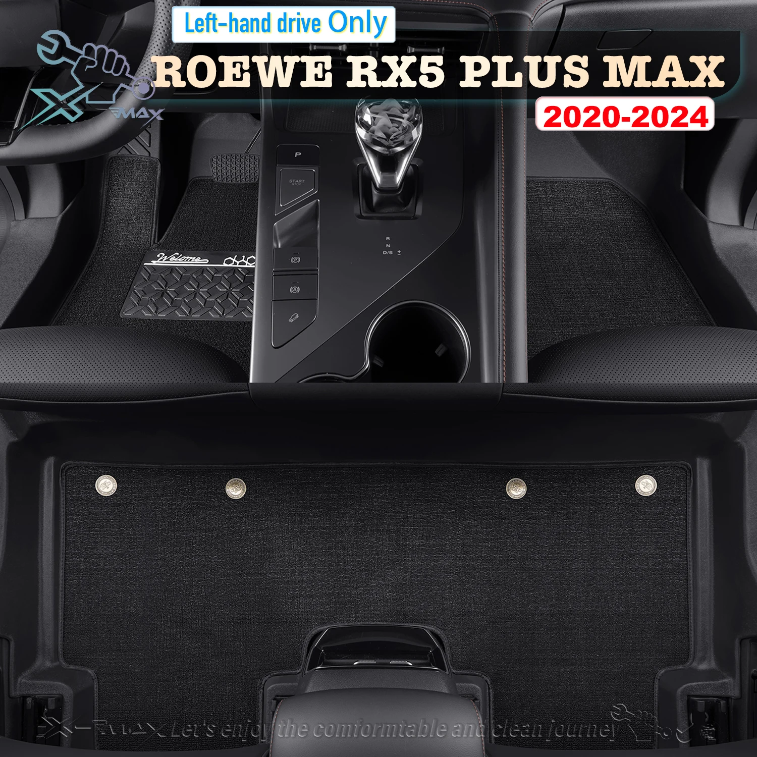 Left-hand Drive Car Floor Mat For ROEWE RX5 PLUS MAX 2020-24 Full Surround Foot Mat Automotive Floor Mat Floor Liner Water-proof