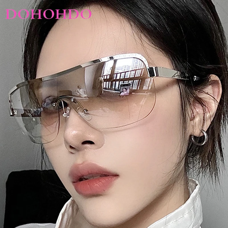 

New Fashion Designer Y2K Luxury Brand Oversized Windproof Goggles Women Man Sunglasses Driving Cycling Travel Eyewear UV400 Очки