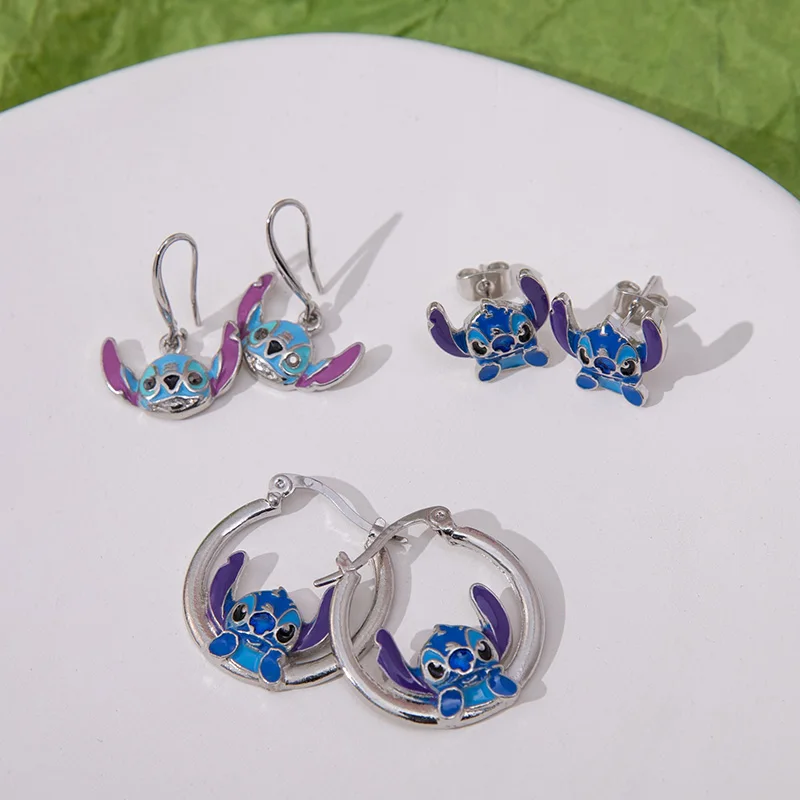 

Disney Stitch Earrings Anime Peripheral Baby Toy Earrings Simple Fashion Children Earrings Stitch Earring Gift