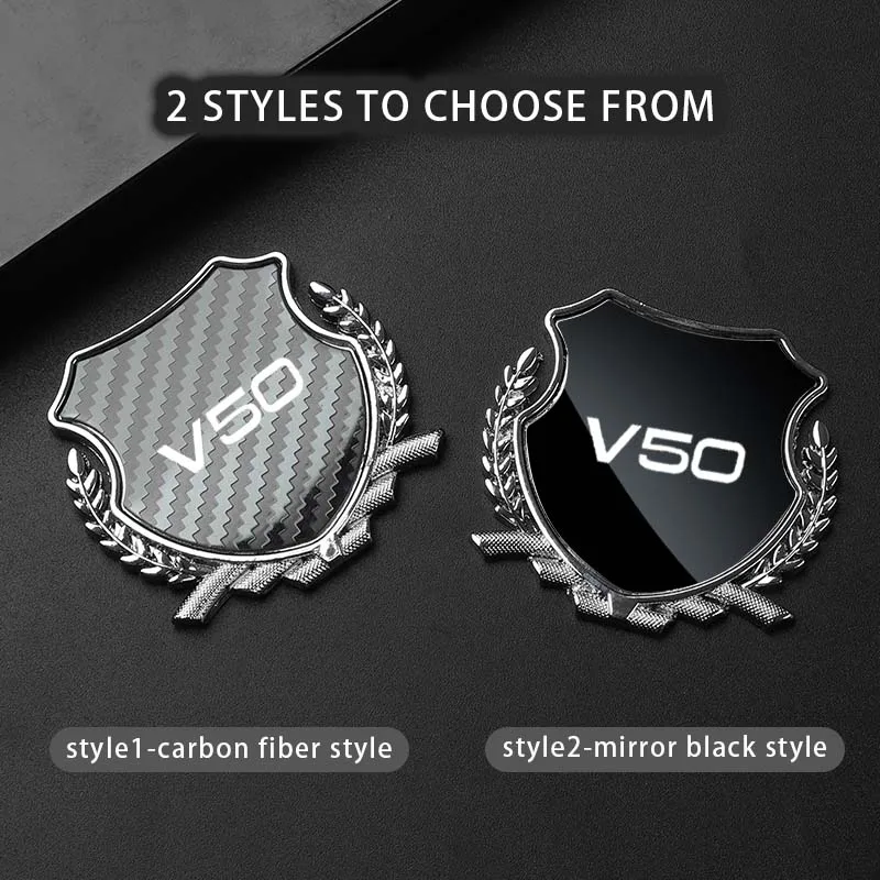 Car Side Modification Sign Triangular Metal Sticke For Volvo V50 V90 S90 S60 R V60 Accessories Logo Key Coverc Carplay Car Radio