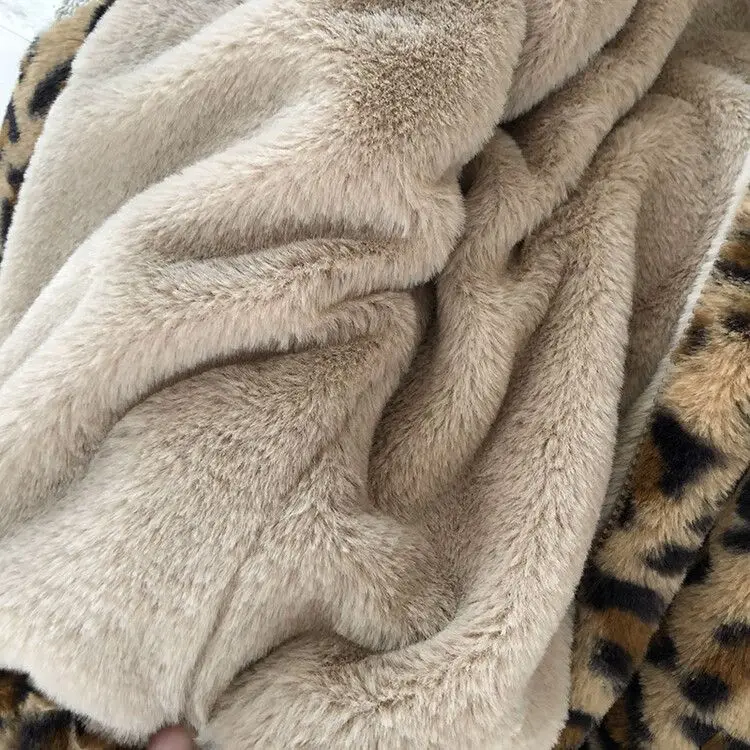 Cappotto invernale per bambina in peluche e peluche spesso, per bambini, con stampa leopardata, indumento esterno ispessito, abbigliamento per