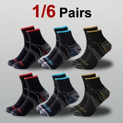 1/6 Pairs Men Plus Size Compression Sports Socks Foot Fascia Design Comfortable Breathable Deodorizing Running Cycling Socks