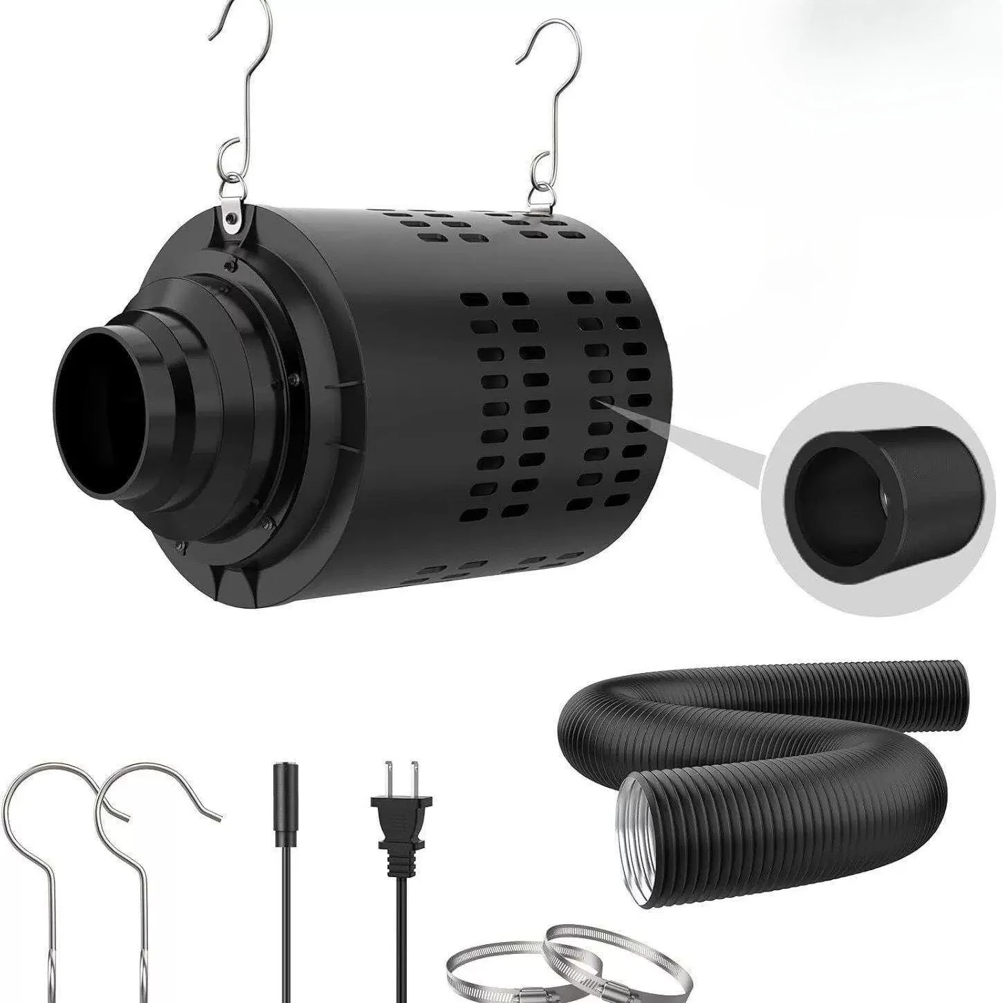 Intelligent timing speed regulation EC pipe fan activated carbon filter integrated deodorizing ventilation fan