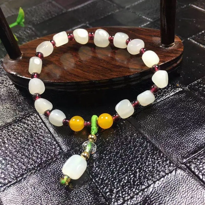 

Hetian Jade Bracelet with Beaded Bracelet, The Same for Men and Women