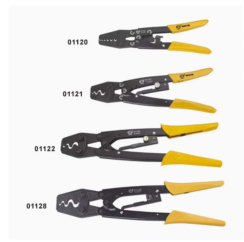 

BESTIR tool high quality alloy steel bare terminals Dedicated High precision hand crimping pliers with Ratchet linkage PP handle