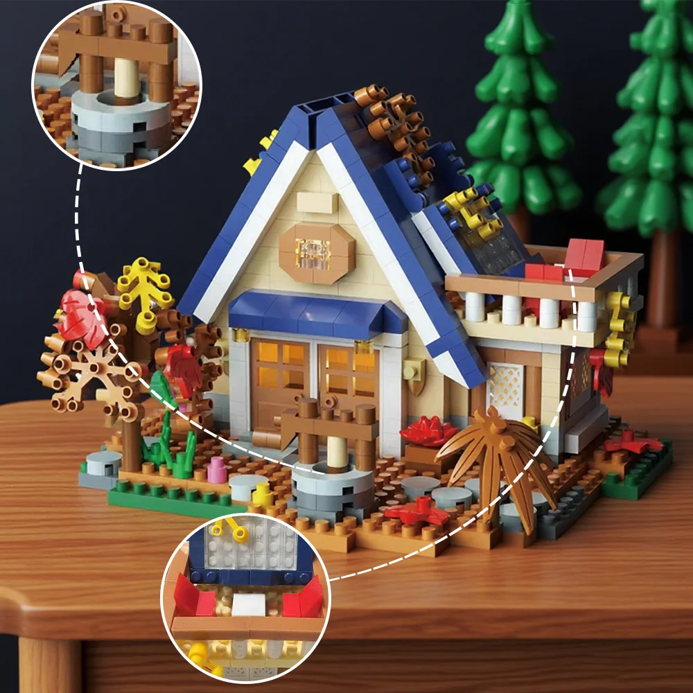 Set di blocchi da costruzione Dreamy Tree House - Kit modello fai da te in legno 3D, giocattolo puzzle creativo per bambini e adulti