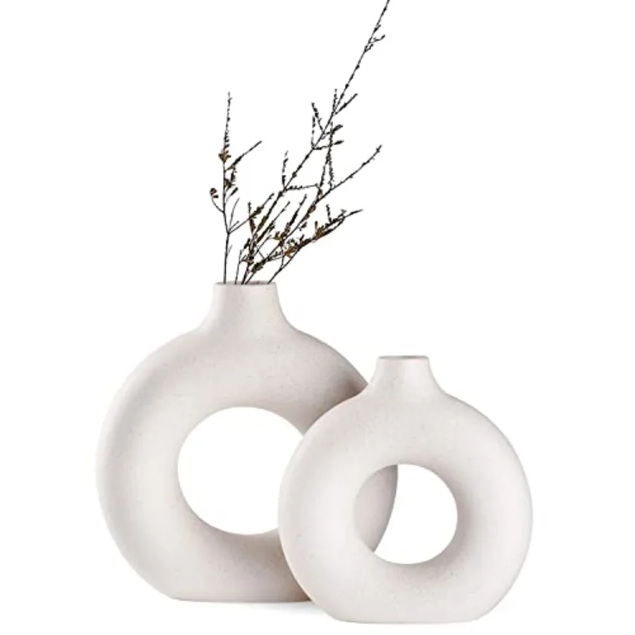 Hollow Matte Ceramic Pampas Flower Vase