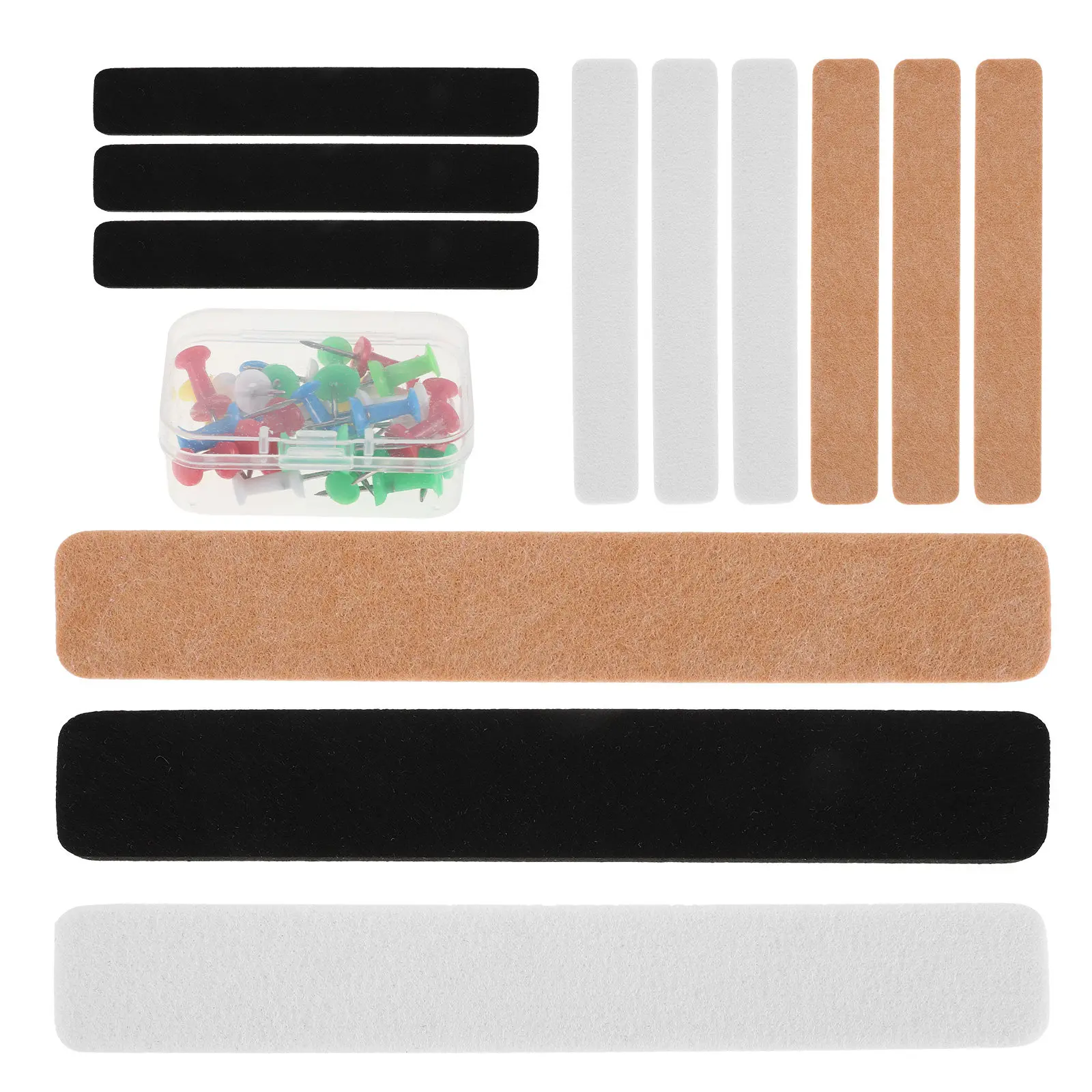 1set-felt-bulletin-board-note-strips-lightweight-felt-material-office-supplies-adhesive-backing-push-pins-bulletin-strips