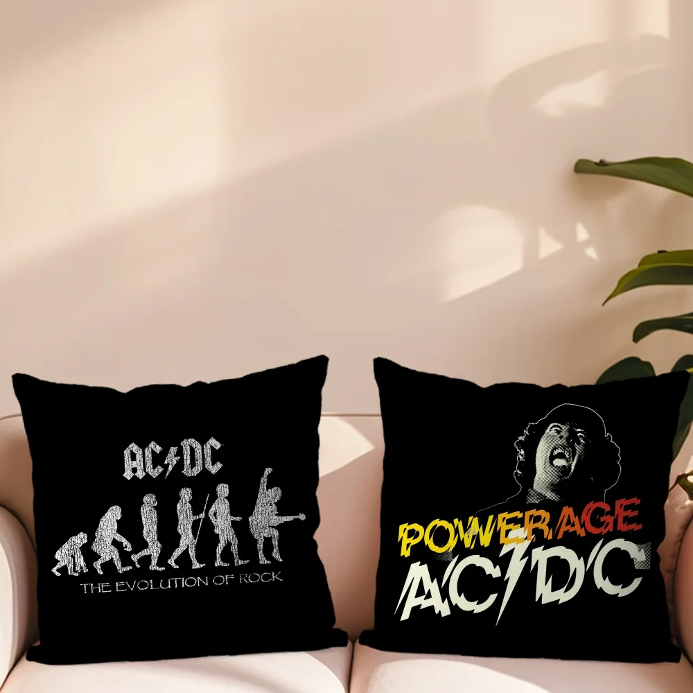 AC-D-DC Band Pillow Case Sofa Cushion Cover Office Simple Decorative Pillowcase