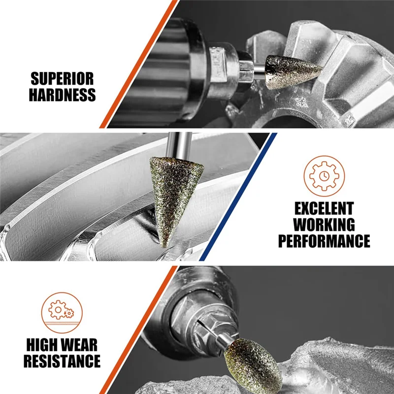 RMWIN-Grinder diamantslijpbits voor Dremel-gereedschapsaccessoires, 20 stuks, 1/8" schacht, 120-korrel, roterend gereedschap voor steen, glashars