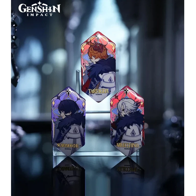 Official Genshin Impact Frost & Flame Series Blind Box Toys – Fatui Harbingers Anime Badge Pin Brooch Collectible Gift & Merch