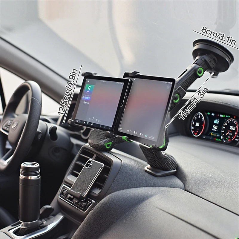Car Tablet Holder Long Arm Suction Cup Mount For IPad Pro Air 4-13inch For Xiaomi Tablet SUV Truck Windshield Window