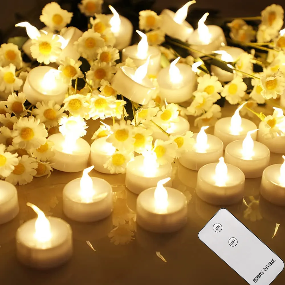 LED Tea Light Flameless Flickering Candles Electronics Battery Operated Votive Light Home Decor