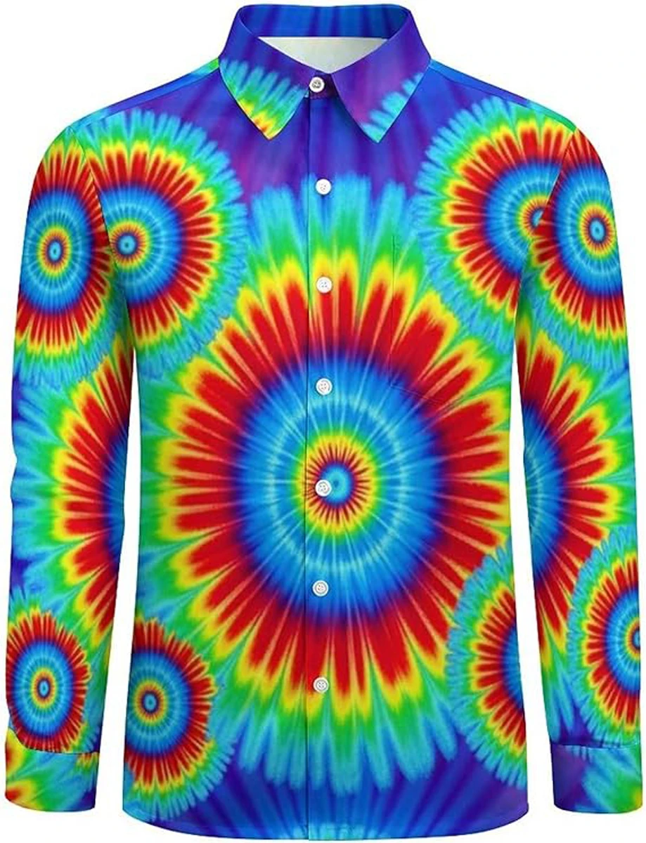 الرجال عيد الميلاد الرجل العجوز قميص شجرة ثلاثية الأبعاد قميص مطبوع هاواي شاطئ الترفيه عطلة طويلة الأكمام طوق في الهواء الطلق ملابس للحفلات الرجال #6