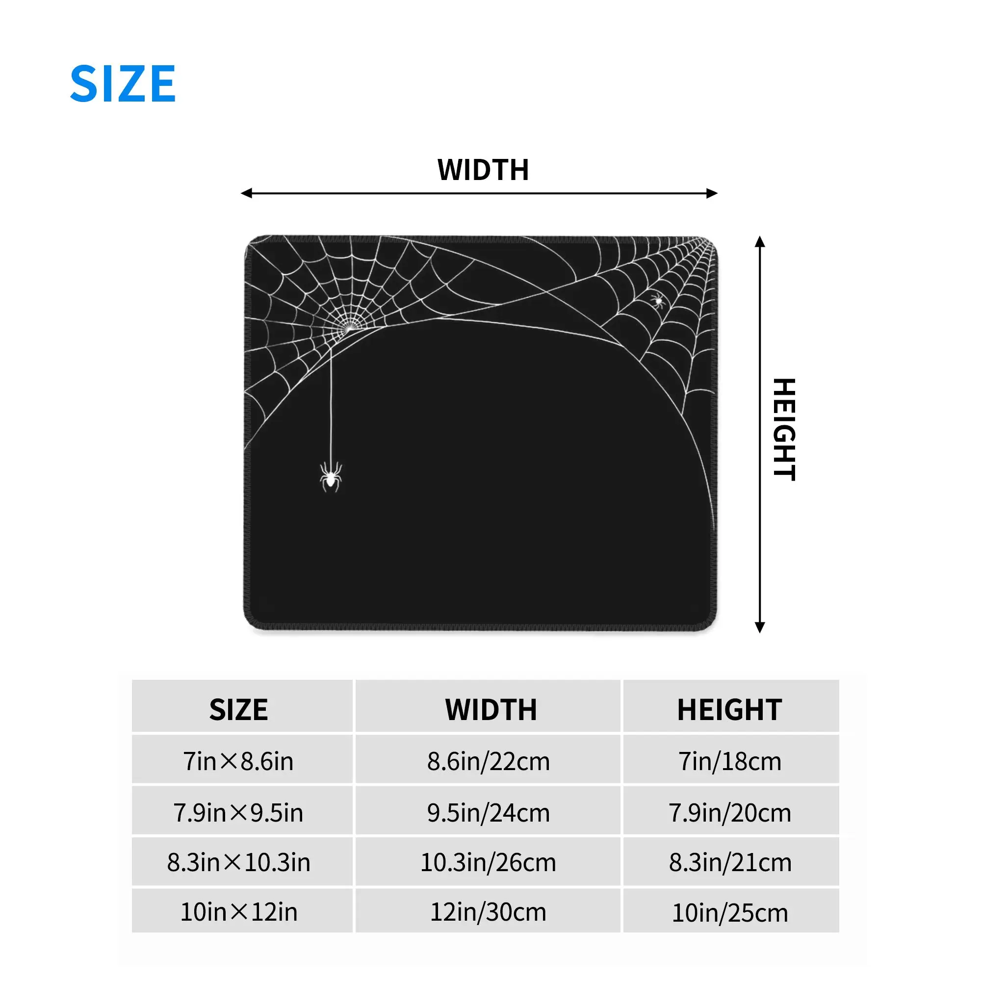 Black White Spider And Cobweb Mouse Pad Computer Keyboard Mouse Mat Gamer PC Laptop Desk Mat Office Accessories Table Mats