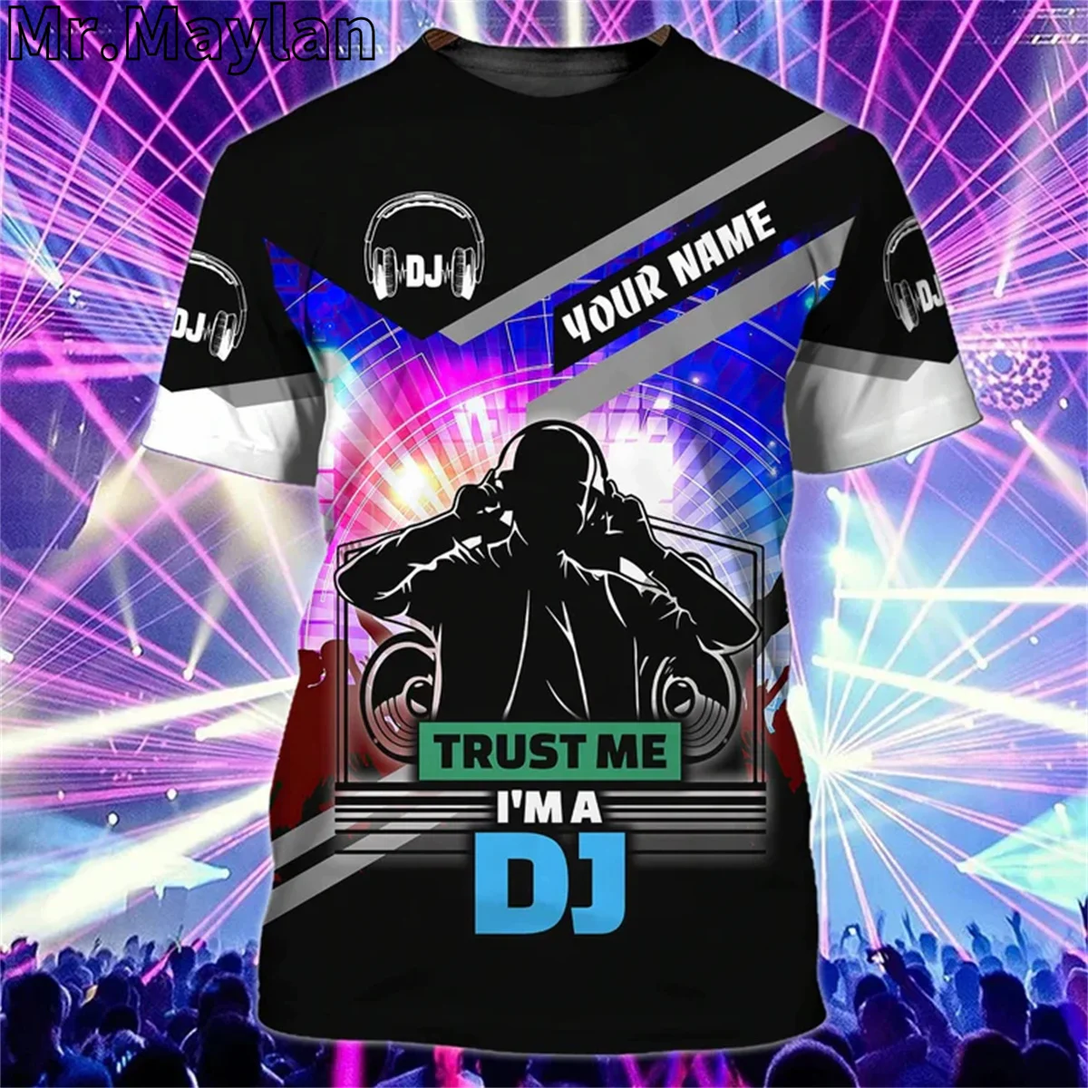 Personalized DJ T shirt 3D Disc Jockey Tshirt For Men Women Night Party Music Shirt Bar Club Uniform Gifts For DJ Friends Tops